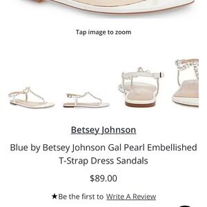 Betsey Johnson Pearl T-Strap Sandals